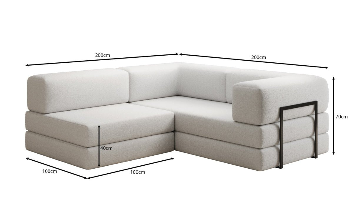 Canapé design Lazy L Mini en Bouclé