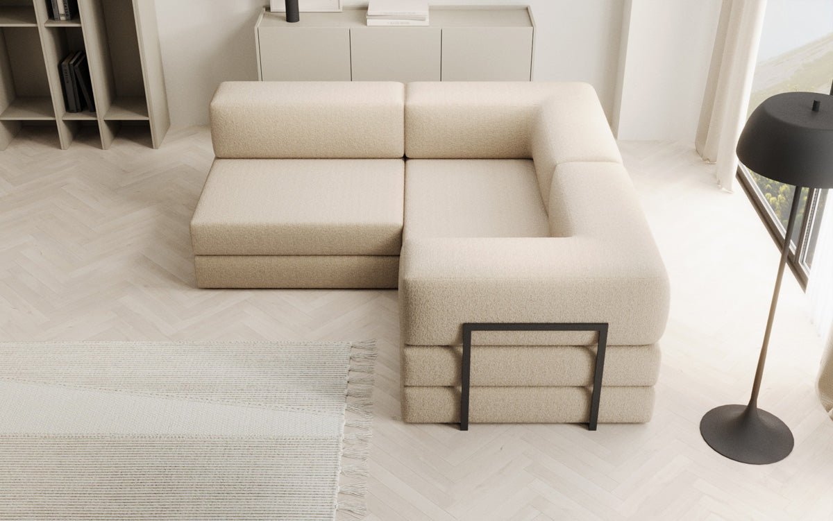 Canapé design Lazy L Mini en Bouclé