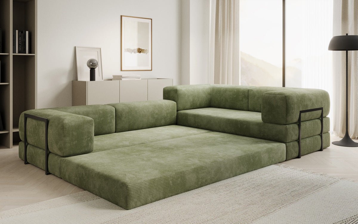 Designer Sofa Lazy L geschlossen in Cord