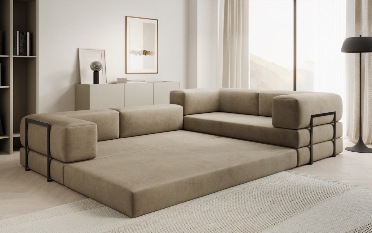 Canapé Designer Lazy L fermé en Velours