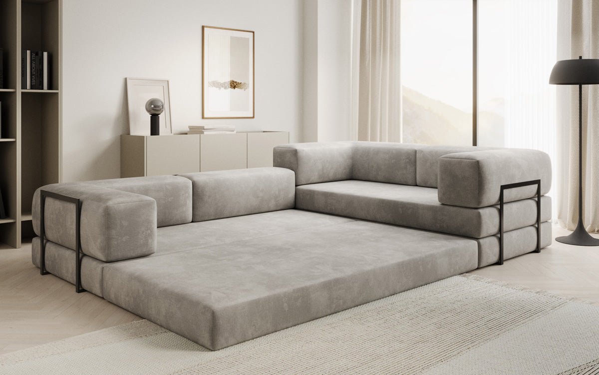 Canapé Designer Lazy L fermé en Velours