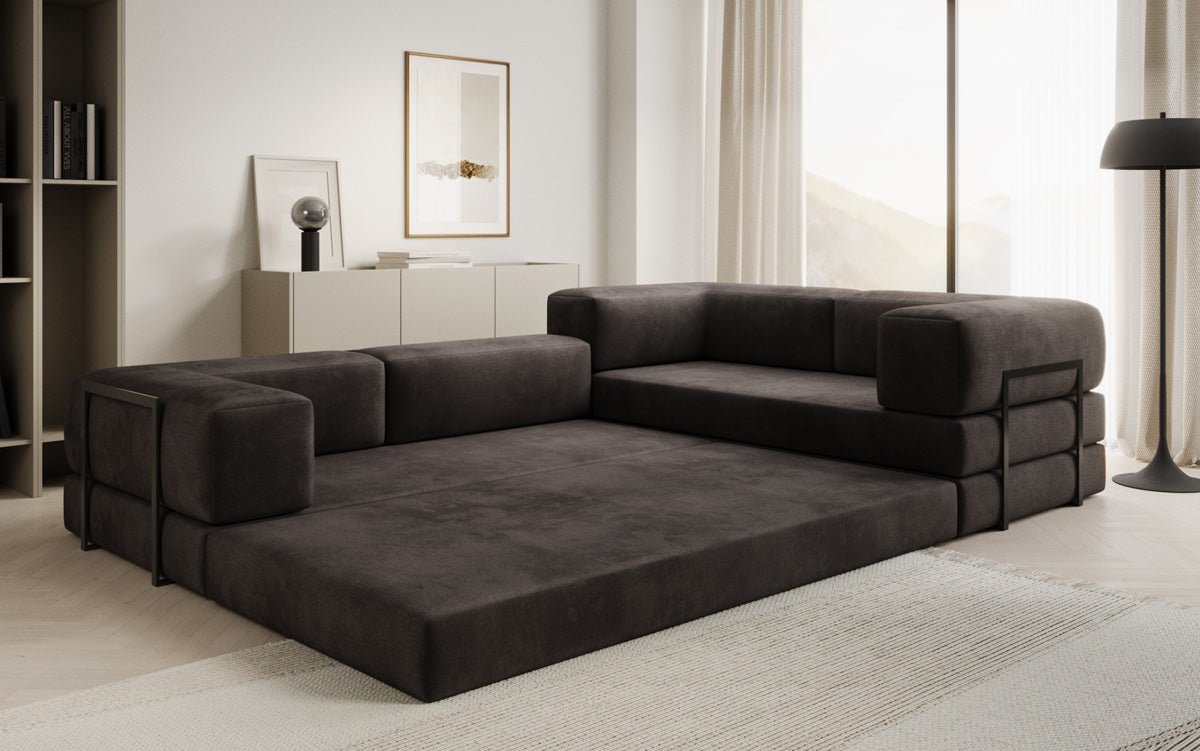 Canapé Designer Lazy L fermé en Velours