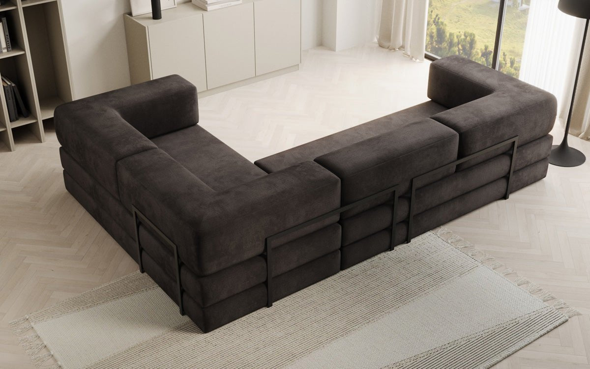 Canapé Designer Lazy L fermé en Velours