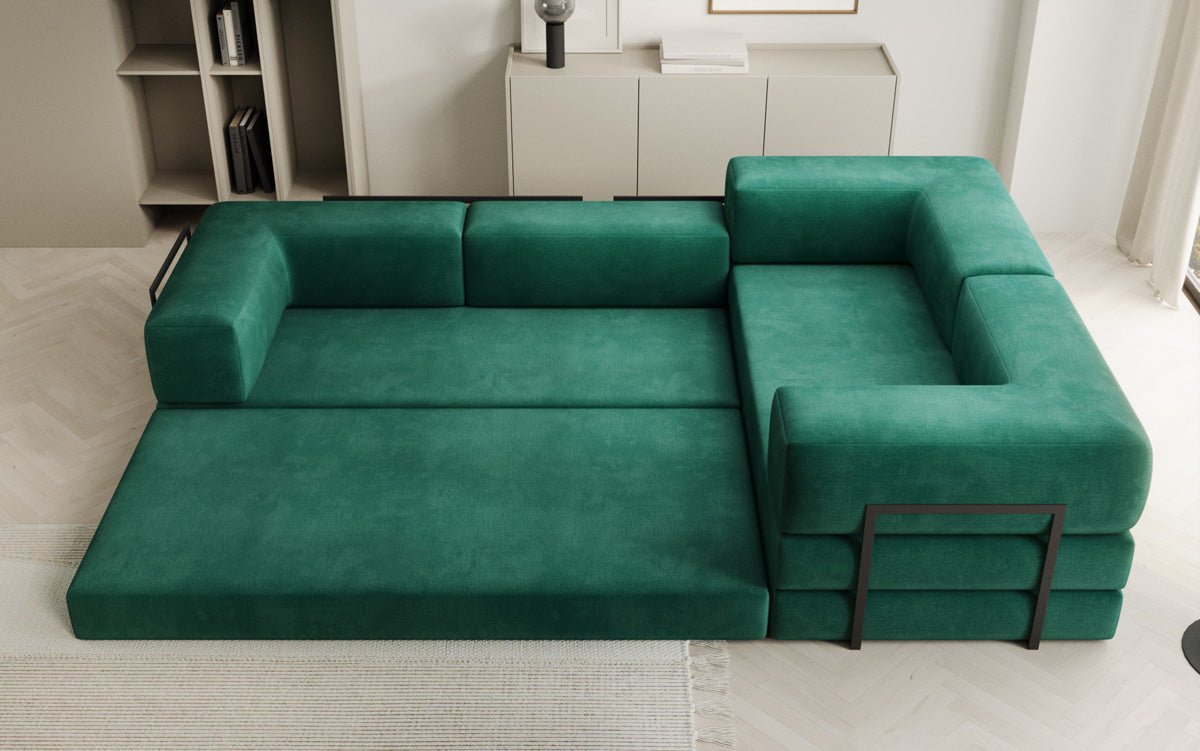 Canapé Designer Lazy L fermé en Velours