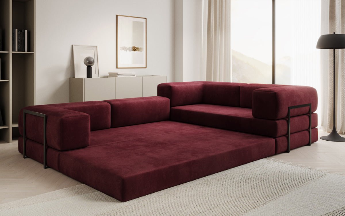 Canapé Designer Lazy L fermé en Velours