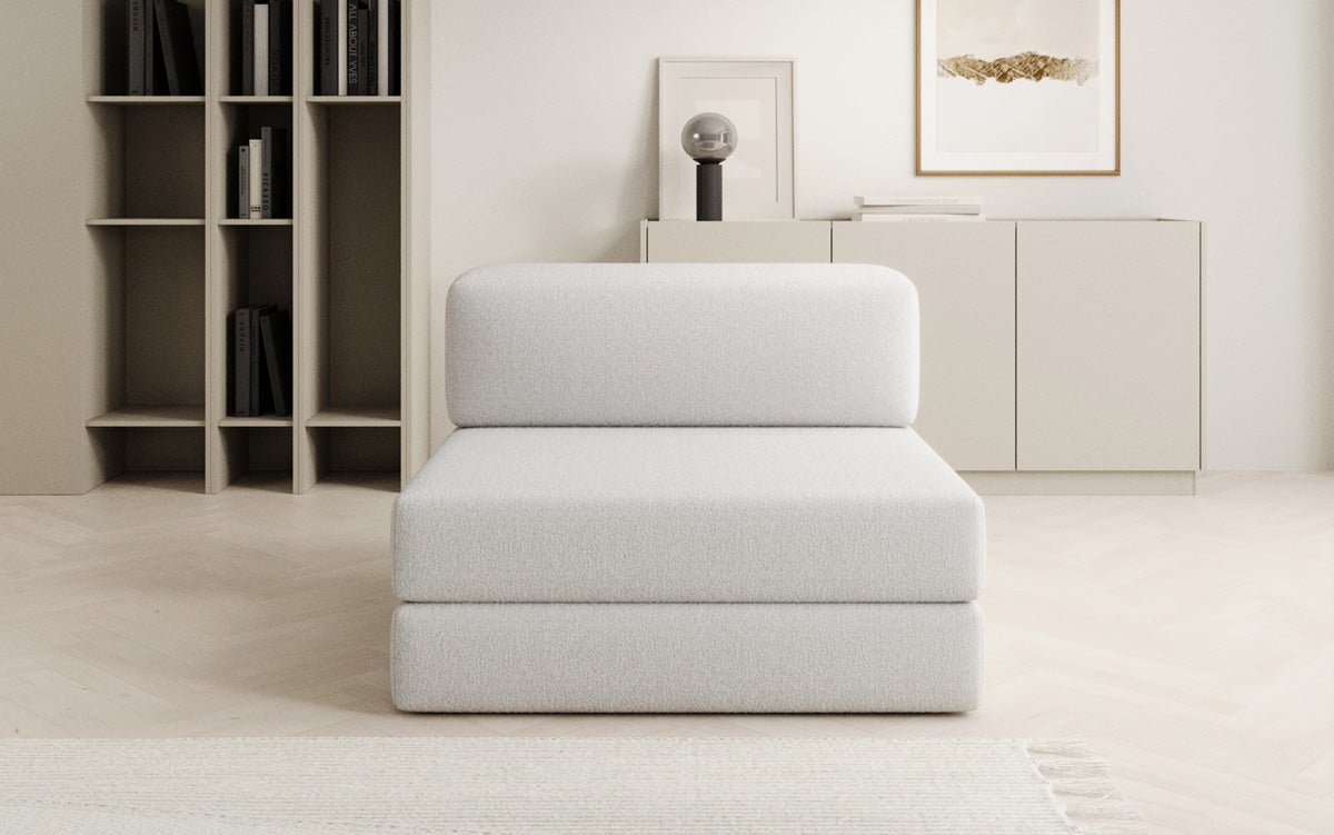 Canapé design module central Lazy en Bouclé