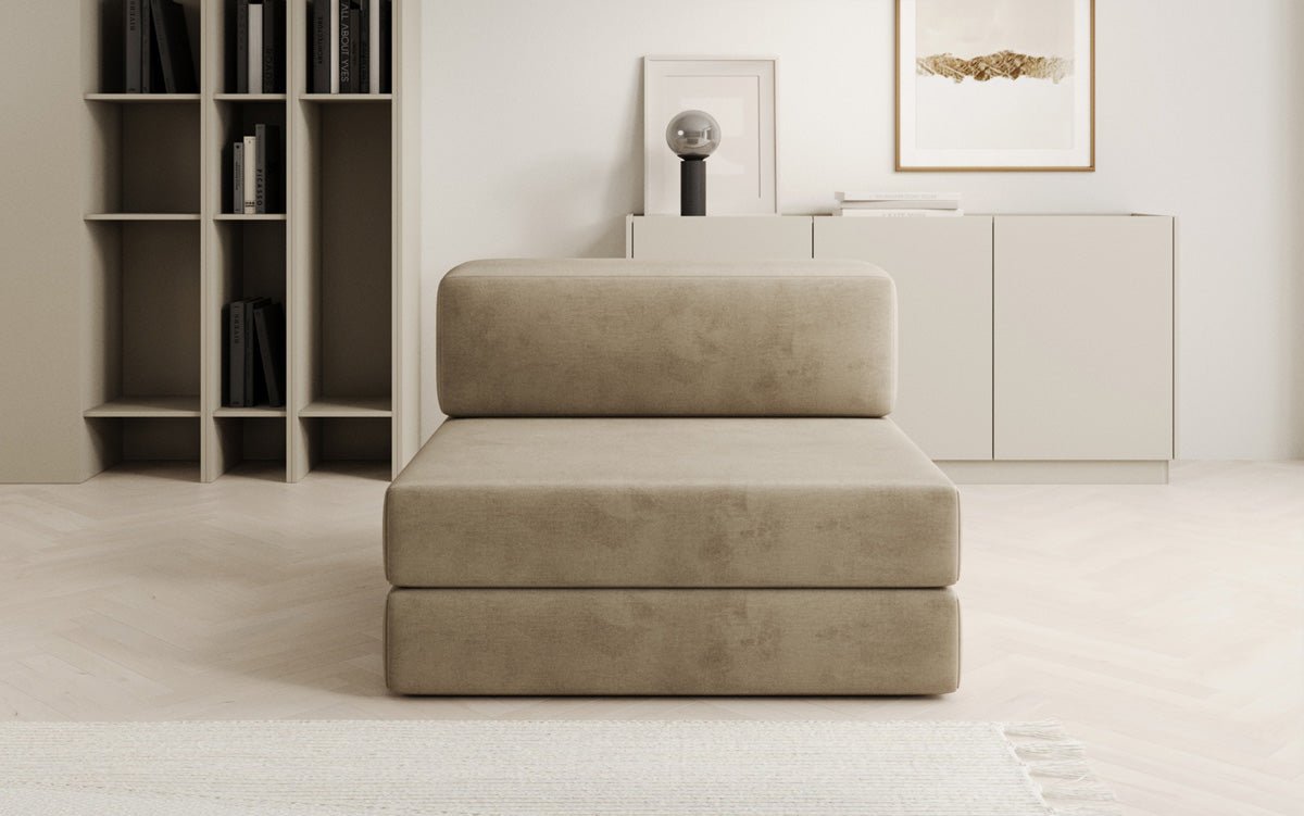 Canapé design module central Lazy en velours