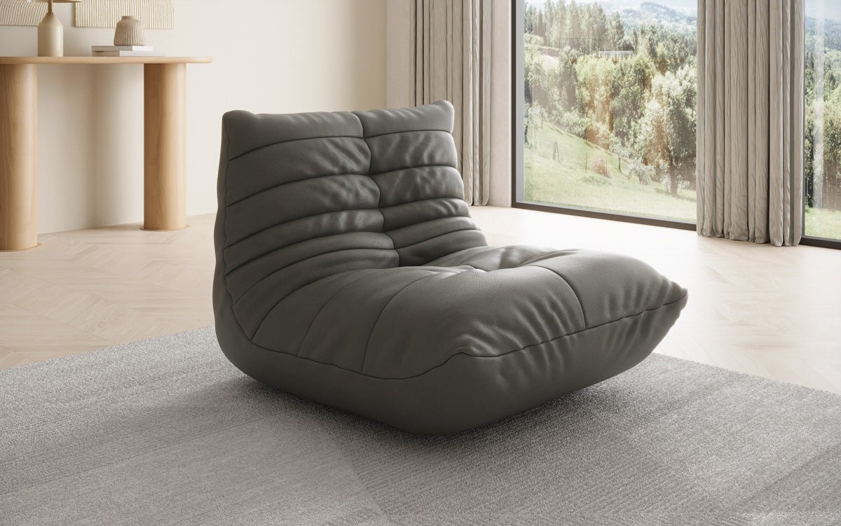 Designer Sofa-Sessel Calmo a Echtleder
