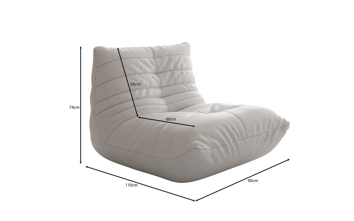 Designer Sofa-Sessel Calmo a Echtleder