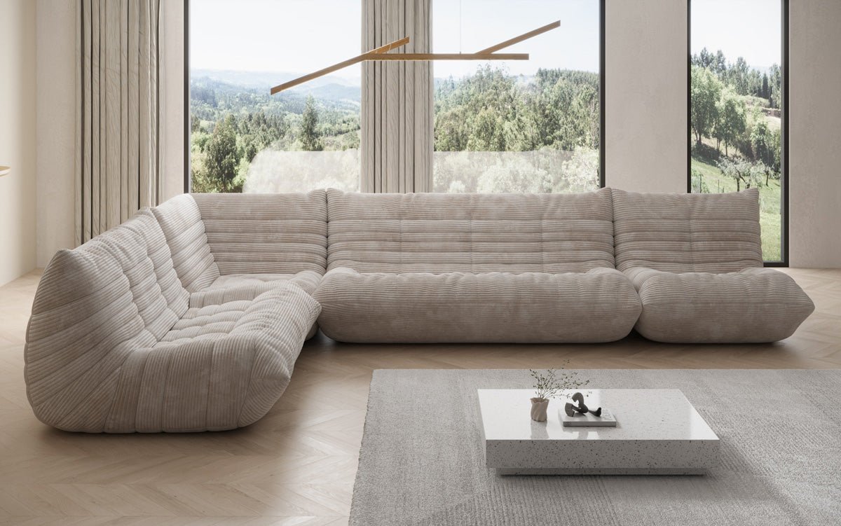 Designer Sofa Wohnlandschaft Calmo in Cord