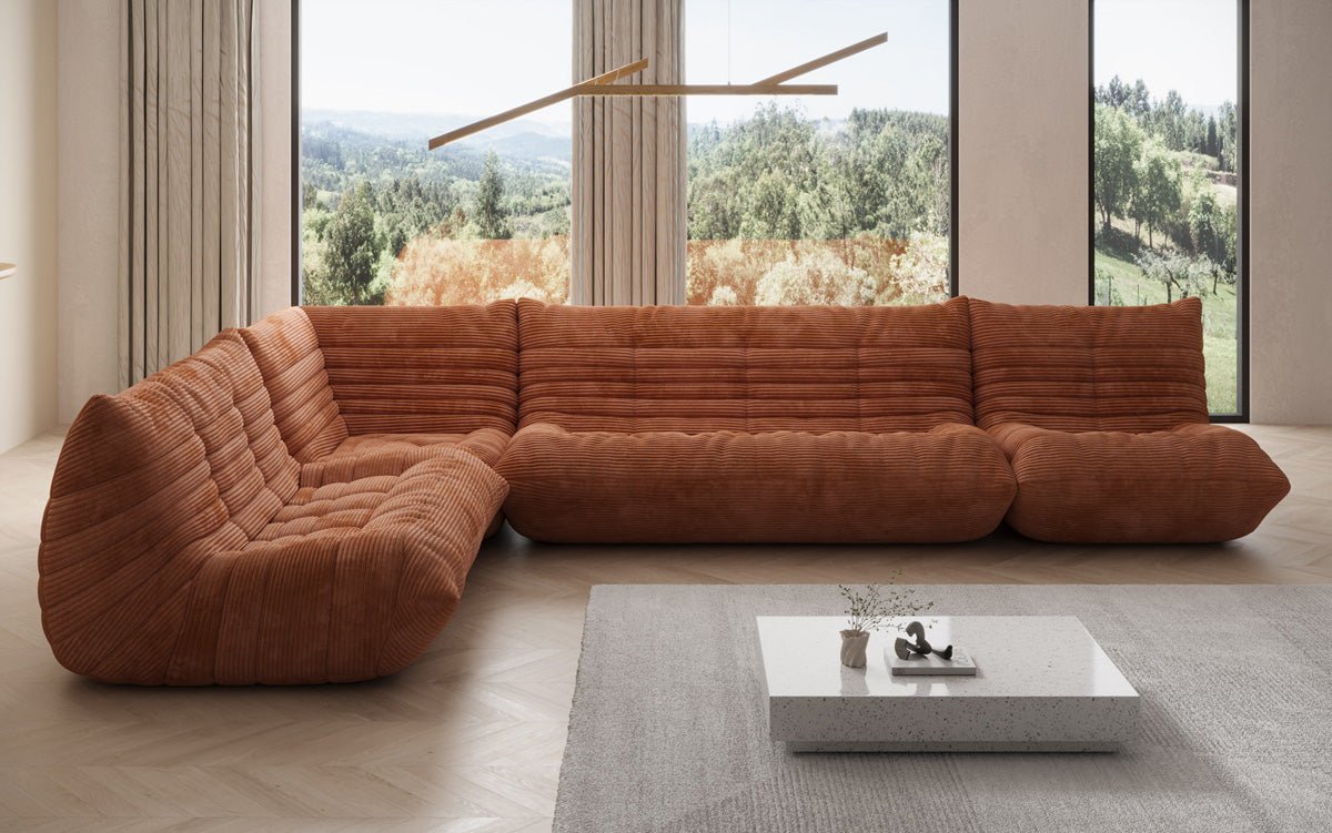 Designer Sofa Wohnlandschaft Calmo in Cord