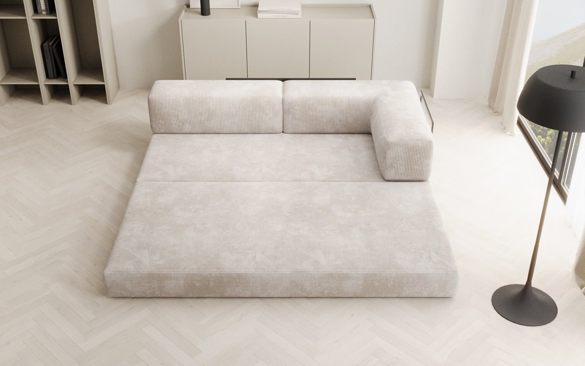 Canapé design/chaise longue Lazy en côtelé