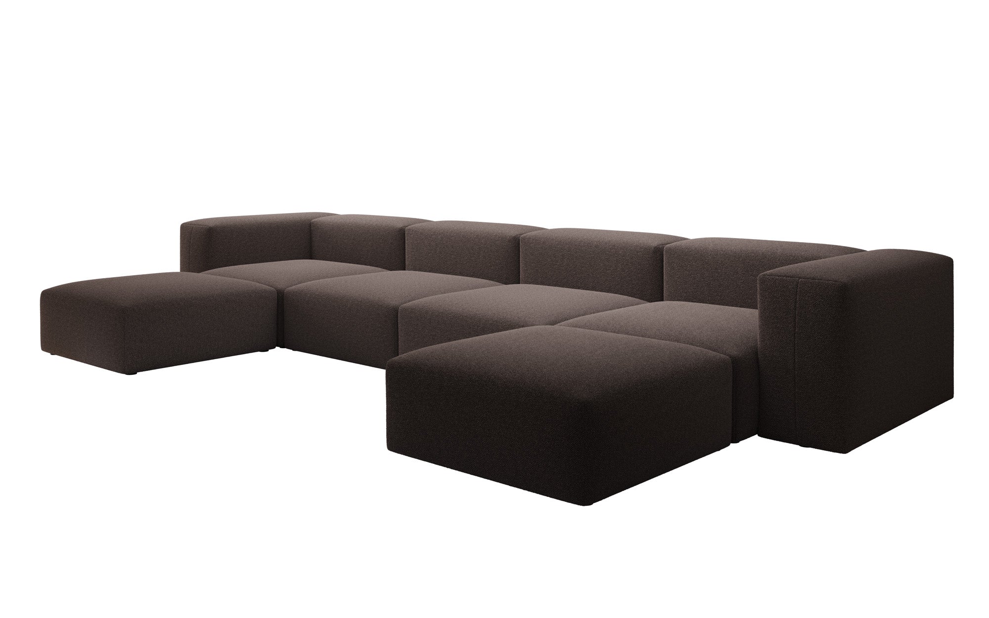Designer U Sofa Snug in Bouclé