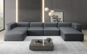 Designer U Sofa Snug in Genuine Leather