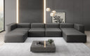 Designer U Sofa Snug in Genuine Leather