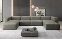 Designer U Sofa Snug in Genuine Leather