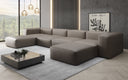 Designer U Sofa Snug in Genuine Leather