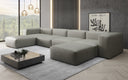 Designer U Sofa Snug in Genuine Leather