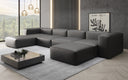 Designer U Sofa Snug in Genuine Leather