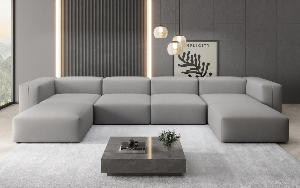 Designer U Sofa Snug in Fabric