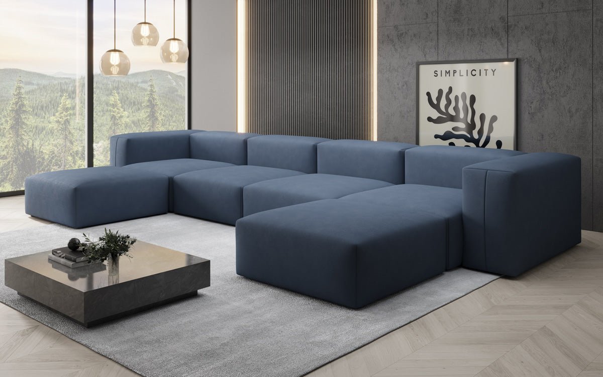 Designer U Sofa Snug in Fabric