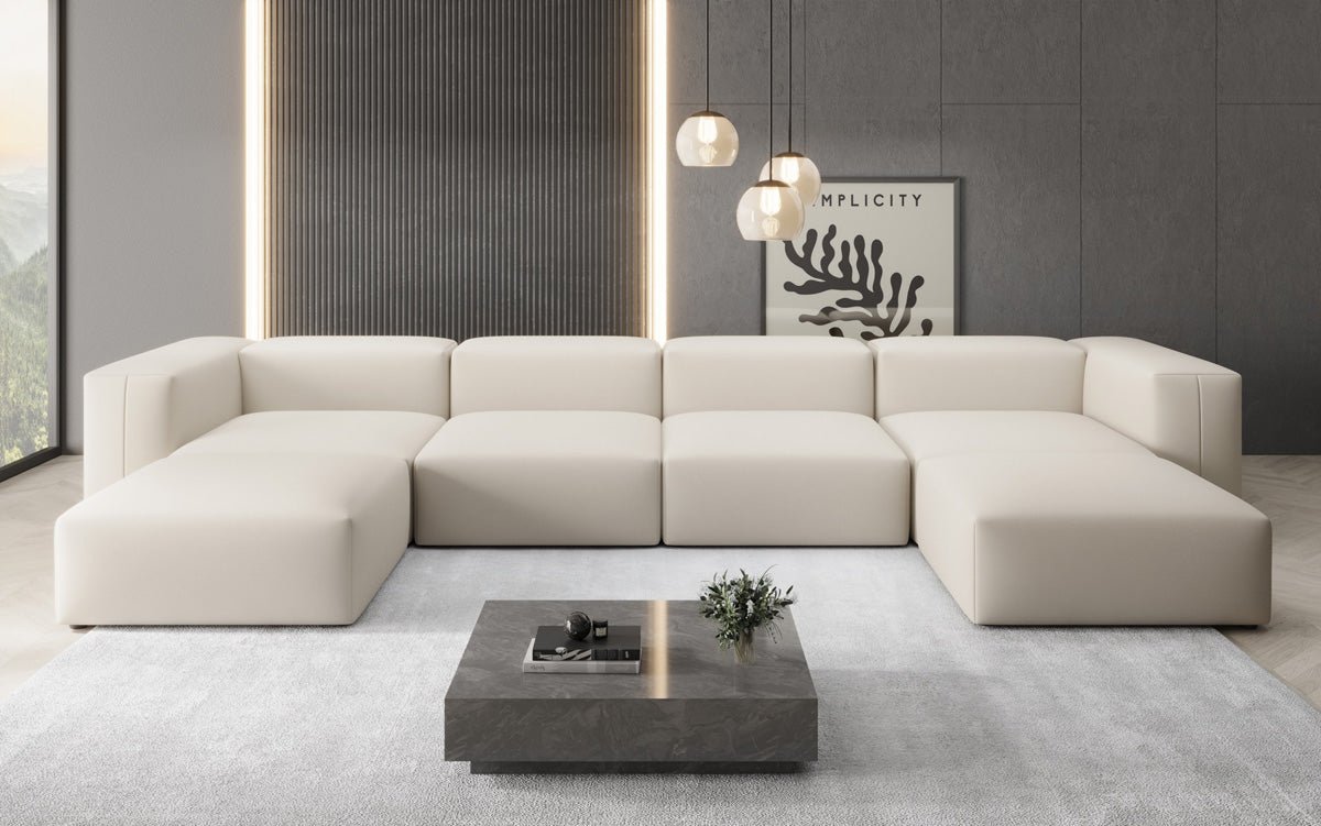 Designer U Sofa Snug in Fabric
