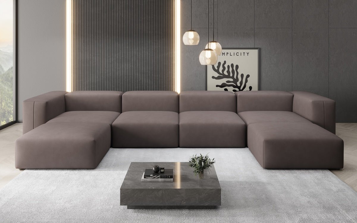 Designer U Sofa Snug in Fabric