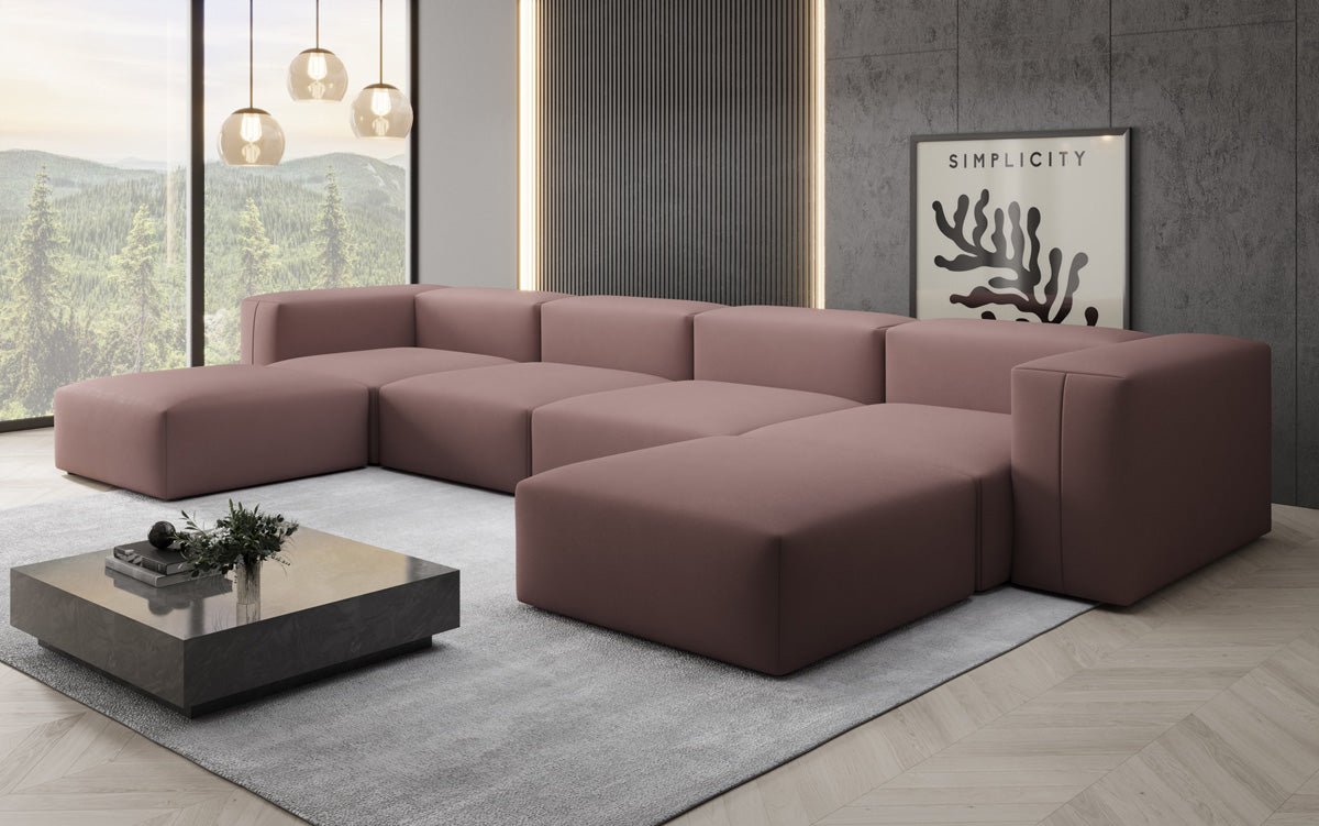 Designer U Sofa Snug in Fabric