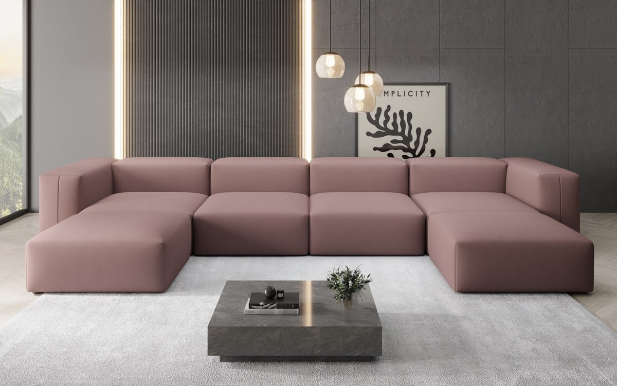 Designer U Sofa Snug in Fabric