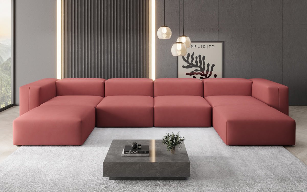 Designer U Sofa Snug in Fabric