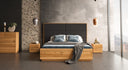 Designer Holzbett Valent aus massiver Eech mat Stauraum