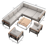 Euphoria – Ecklounge & 2 Loungesessel mit Tisch aus Aluminium | Aevora™ Kollektion