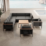 Euphoria – Ecklounge & 2 Loungesessel mit Tisch aus Aluminium | Aevora™ Kollektion
