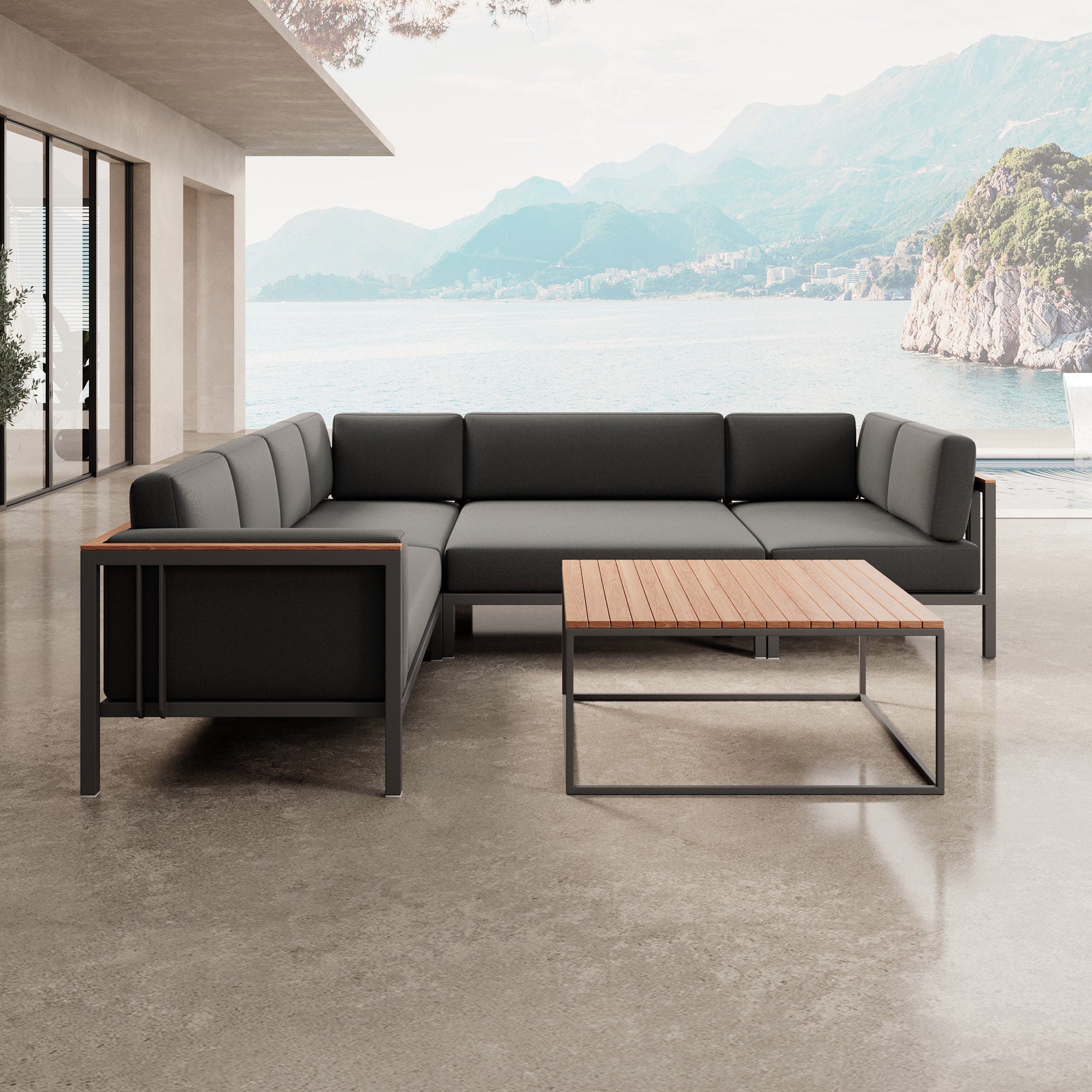 Euphoria – Ecklounge & Tisch aus Aluminium | Aevora™ Kollektion