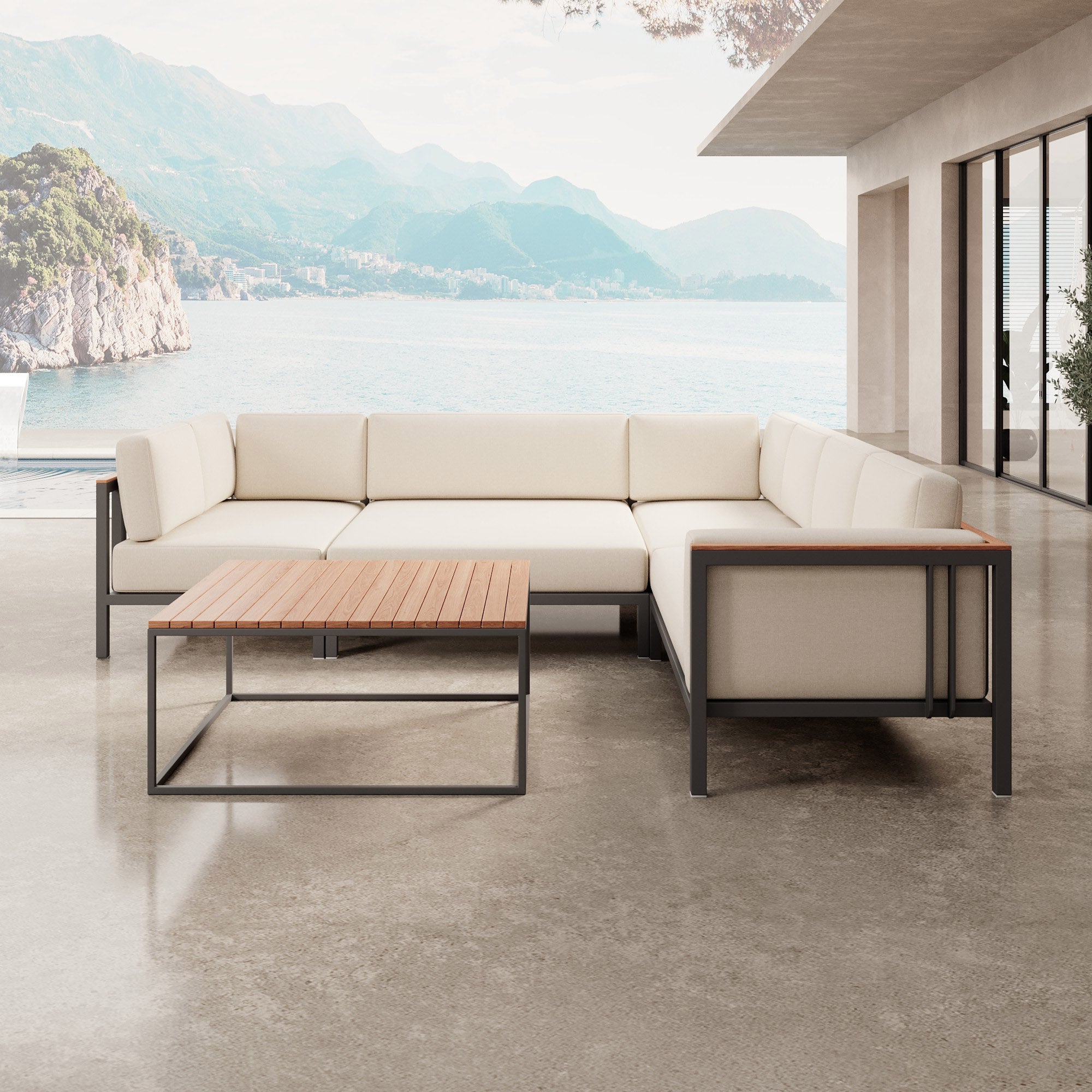 Euphoria – Ecklounge & Tisch aus Aluminium | Aevora™ Kollektion