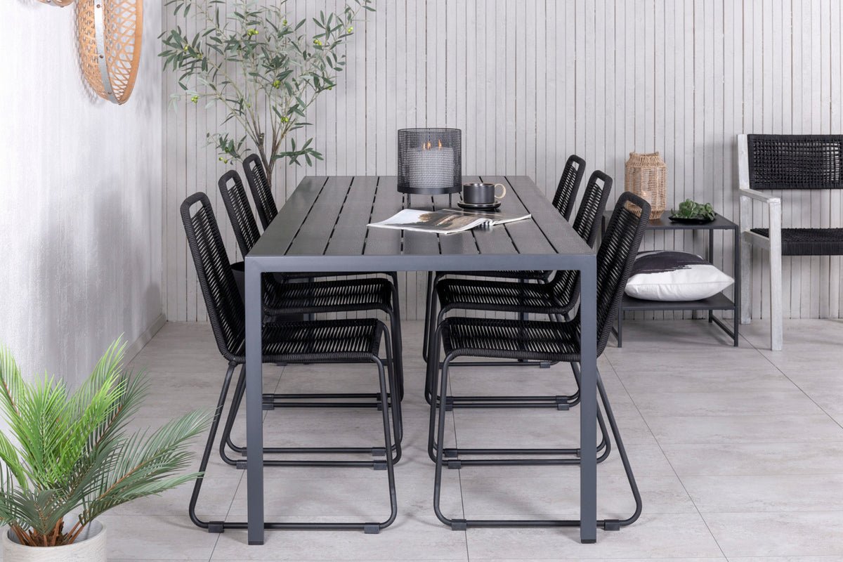 Garden Dining Set Mountain – 7-piece Garden Furniture Set in Black