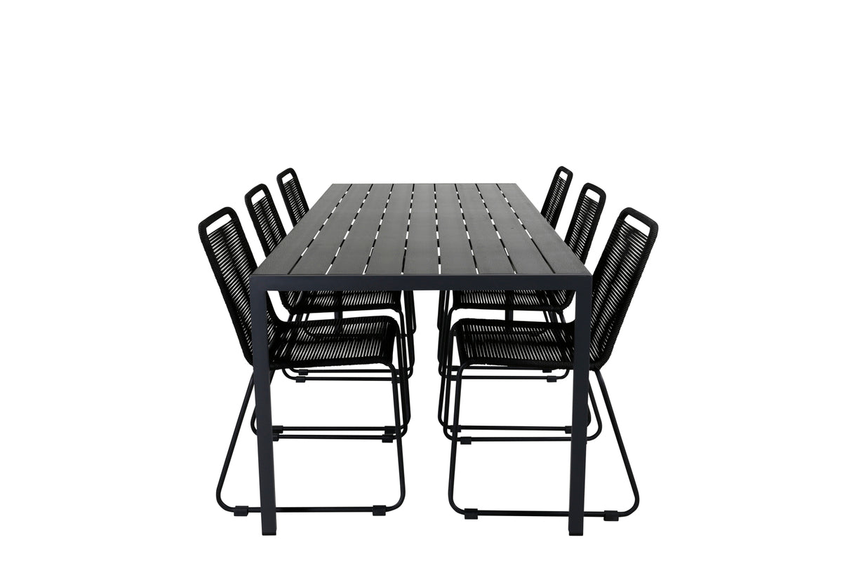 Garden Dining Set Mountain – 7-piece Garden Furniture Set in Black