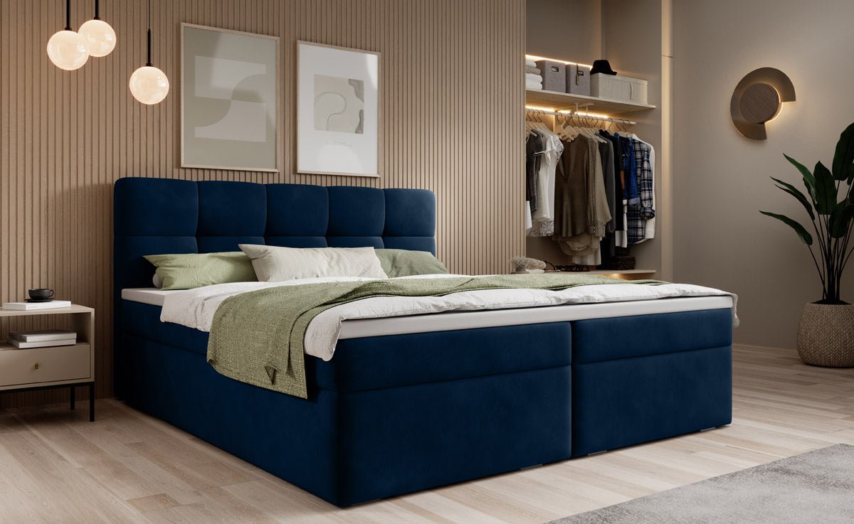Boxspringbett Cozy II Samt mit Stauraum
