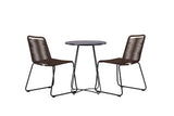Garten Cafegruppe Aven – 3-teiliges Gartenmöbel-Set in Braun/Schwarz