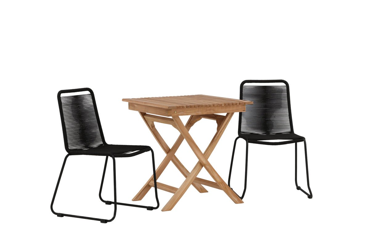 Garten Cafegruppe Kivara – 3 teiliges Set aus Teakholz und Polyester