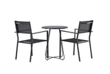 Garten Cafegruppe Marvin – 3-teiliges Gartenmöbel-Set in der Farbe Schwarz