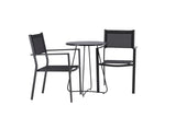 Garten Cafegruppe Marvin – 3-teiliges Gartenmöbel-Set in der Farbe Schwarz