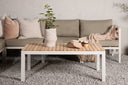 Garten Couchtisch Alanu - ein Materialmix aus Aluminium und Teakholz