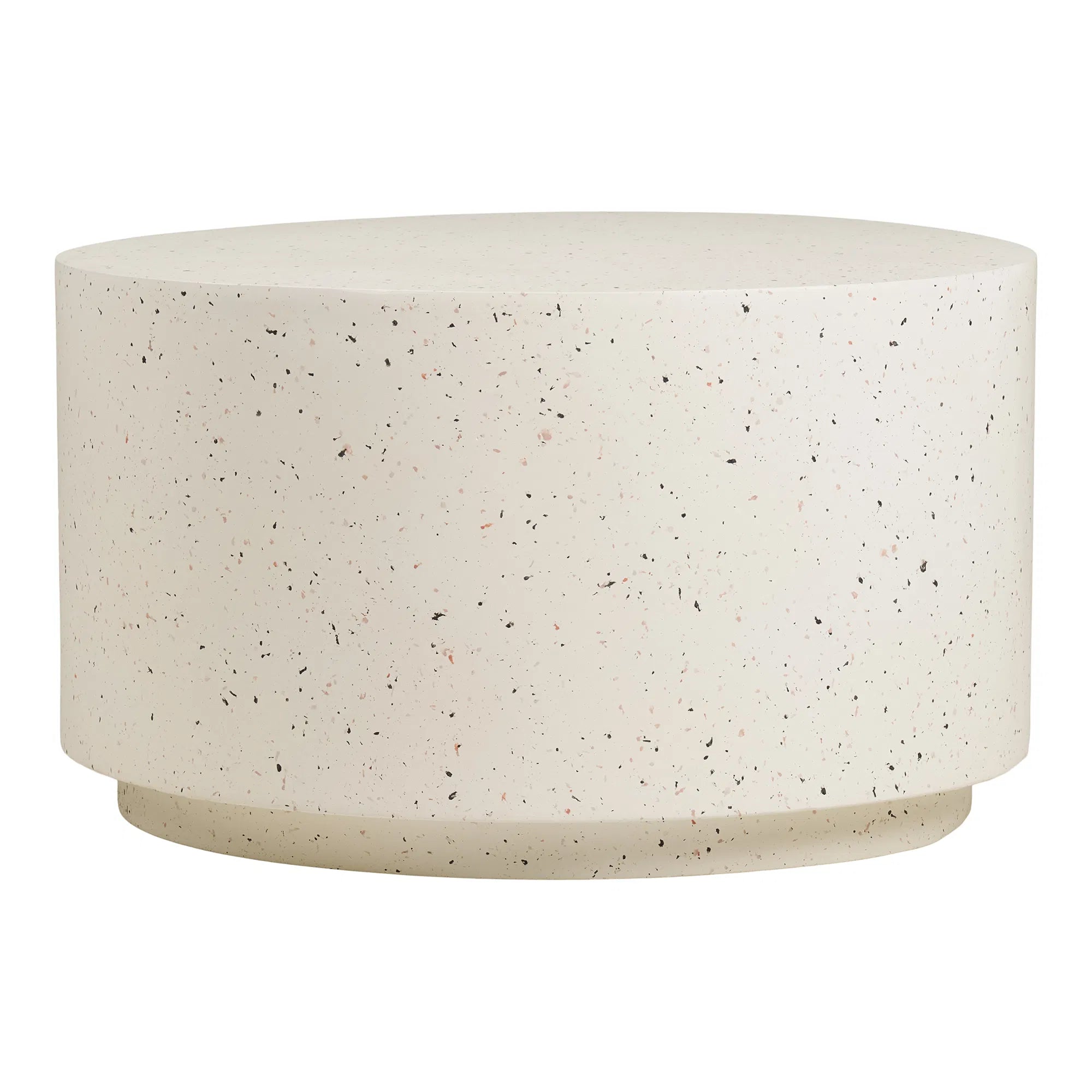 Garten Couchtisch Terava – in Terrazzo-Optik aus Faserlehm in Off-White