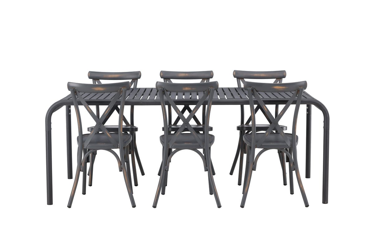 Garten Essgruppe Canggu – 7-teiliges Gartenmöbel-Set aus Aluminium