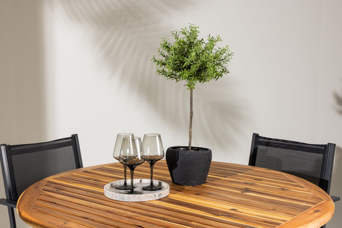 Garten Essgruppe Cocobello – 5-teiliges Gartenmöbel-Set mit rundem Tisch aus Akazie