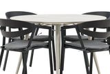 Garten Essgruppe Mivano – 5-teiliges Set mit rundem Tisch