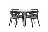 Garten Essgruppe Mivano – 5-teiliges Set mit rundem Tisch