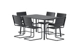 Garten Essgruppe Moraya – 7-teiliges Set aus Stahl/Polywood in 2 Farben