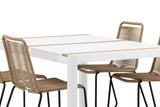Garten Essgruppe Sarova – 5-teiliges Set in Weiß/Braun